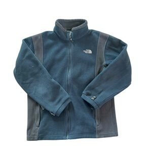The North Face Teal and Gray Fleece Jacket